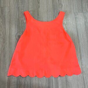 Bright Coral Scalloped Tank top